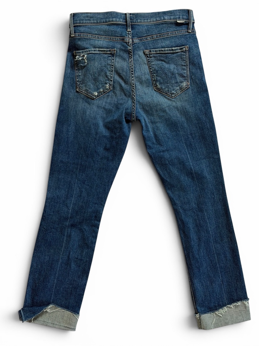 MOTHER Mid Rise Dazzler Ankle Step Fray Jeans Blue size 29 - Picture 4 of 9